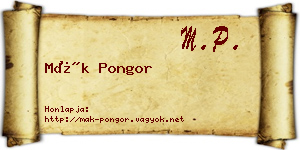Mák Pongor névjegykártya